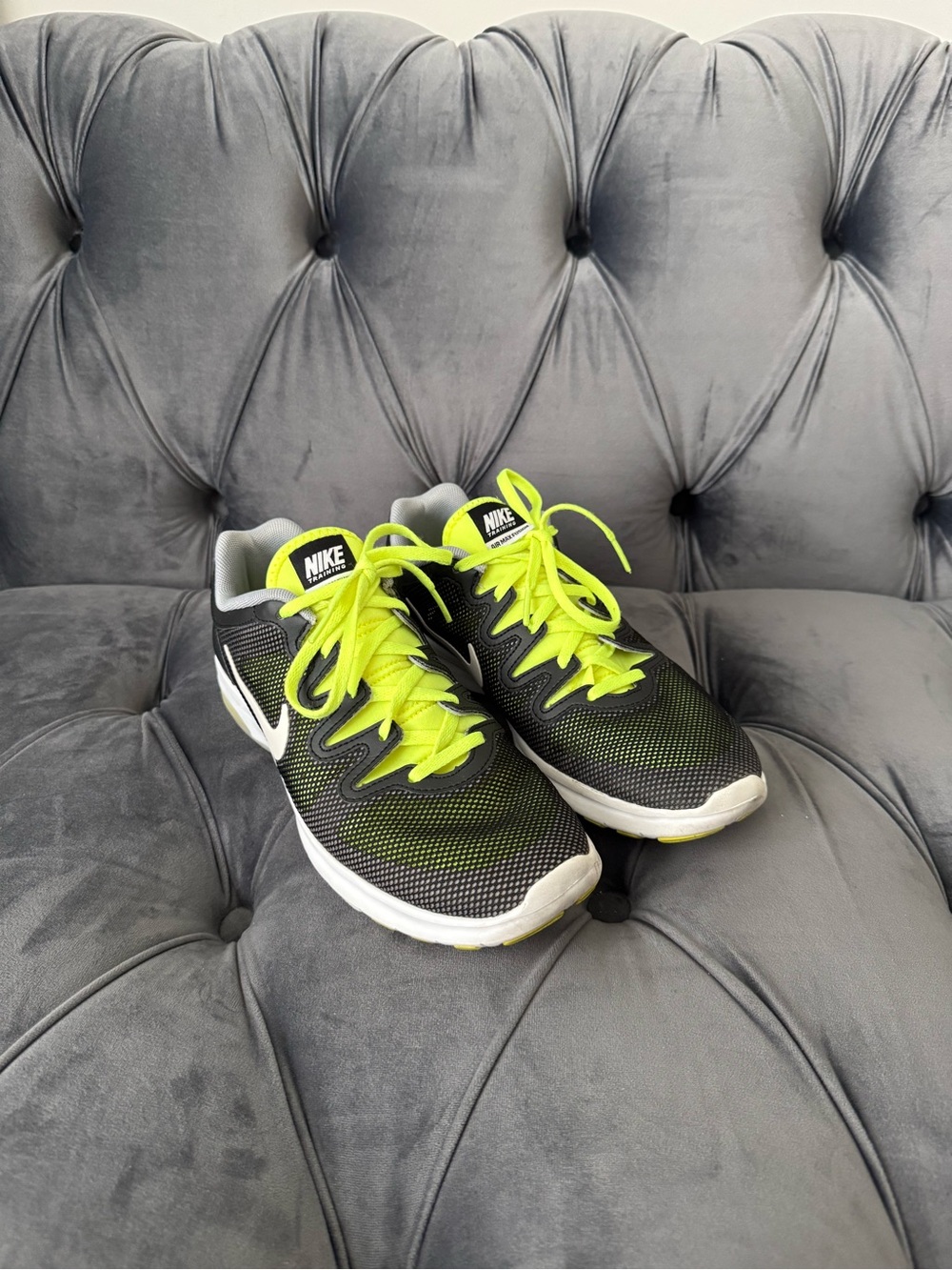 Nike Black with Neon Yellow Accent Athletic Sneakers
